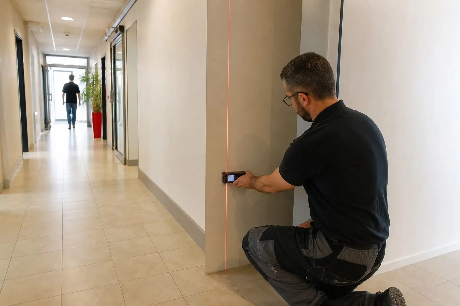 Relevé technique sur site dans un bâtiment tertiaire