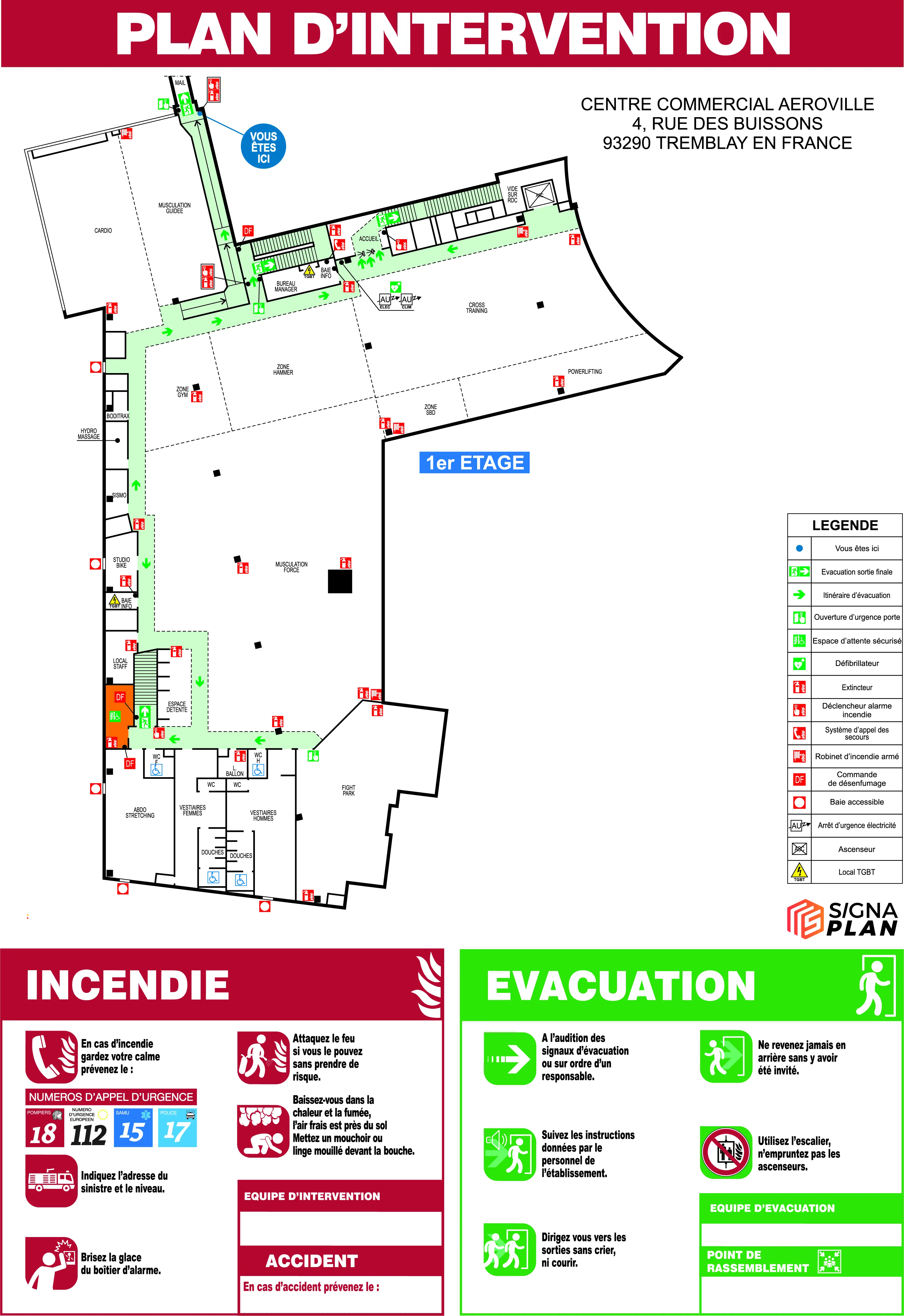 Plan d'intervention détaillé pour l'action des secours, PAO Signaplan